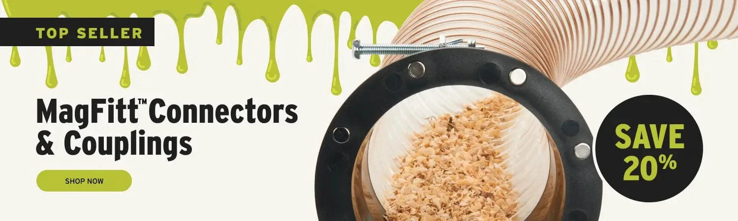 Advertisement for MagFitt Connectors & Couplings with a discount offer on a green background.